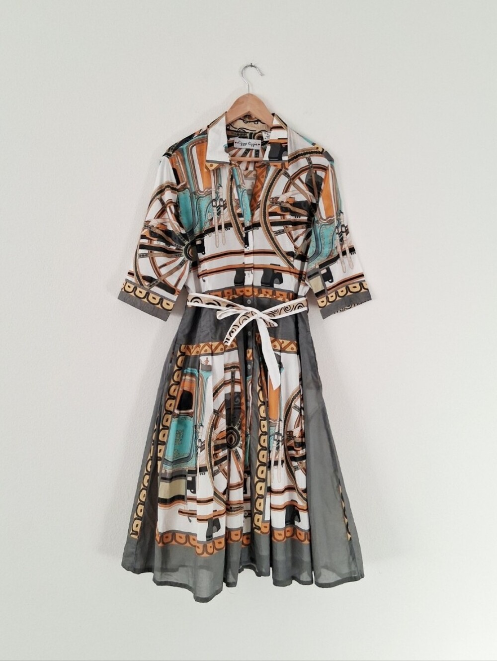 Dizzy Lizzie Mrs. Maisel Dress Coach Wagon Wheel